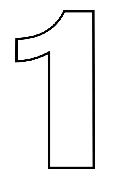 Picture Of The Number 1 Template Kiddo Shelter Cute Coloring Pages