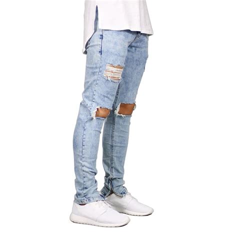 La coupe skinny est sans conteste l'une des plus ajustées et près du corps qui existe parmi les modèles de jean. Aliexpress.com : Buy Men Jeans Stretch Destroyed Ripped ...