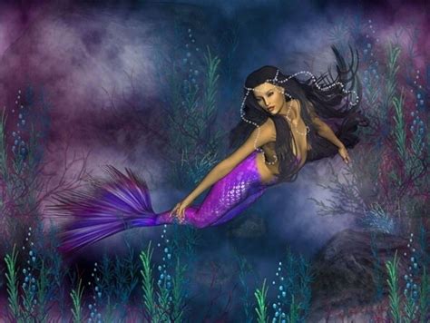 Purple Mermaid Mermaid Female Purple Ocean Hd Wallpaper Peakpx