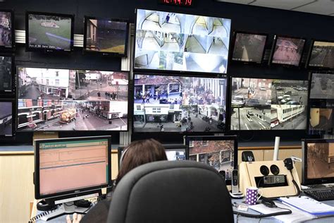 Cctv Control Room At Canterbury City Council Watches People With