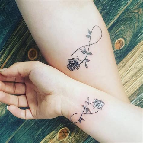 Infinity With Rosetattoo On Wristtattoo Sisters Tattoo