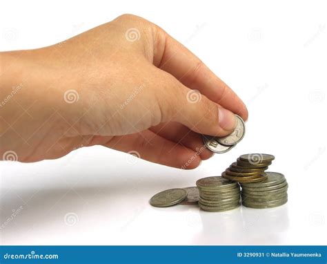 A Hand Picking Up Some Coins Stock Image Image Of Investment Gold