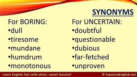 Synonyms To Expand Your English Vocabulary Youtube