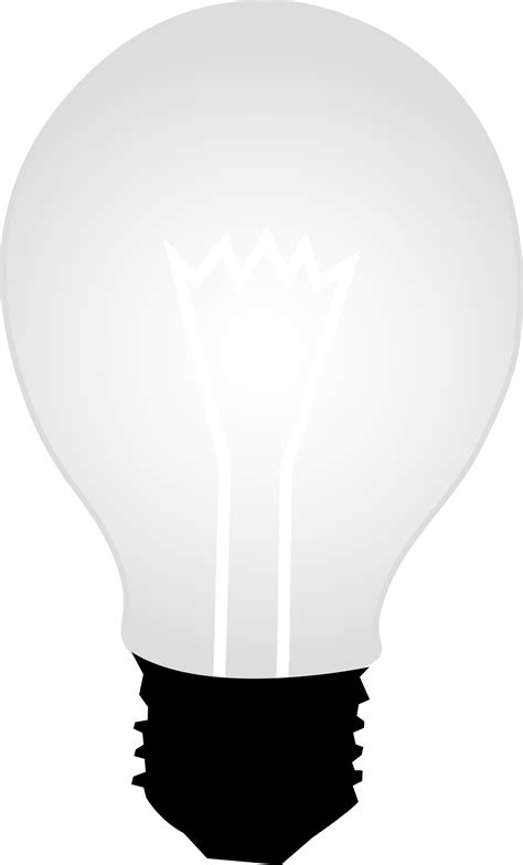 White Glass Idea Light Bulb Free Clip Art