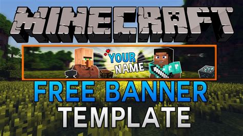 Free Minecraft Youtube Banner Template Youtube