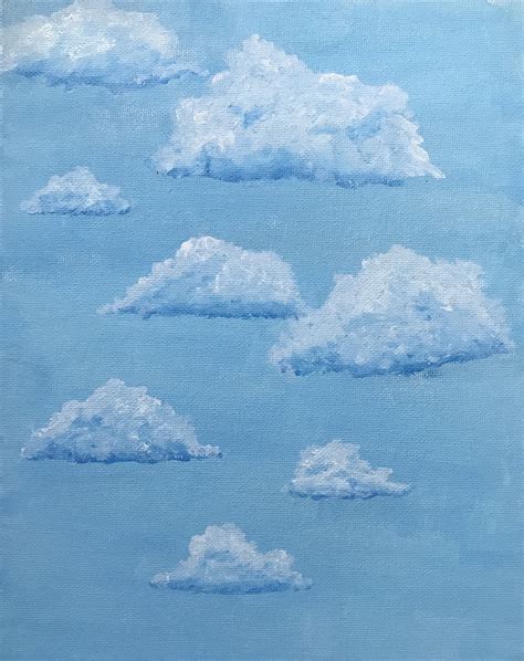 Daytime Cloudy Sky Canvas Painting 8x10 Etsy In 2020 Canvas