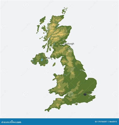 United Kingdom Of Great Britain And Northern Ireland Vector Map Color