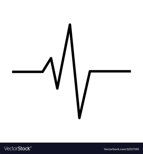 Heart Rhythm Ecg Line Symbol Icon Design Vector Image