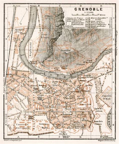 Old Map Of Grenoble Grenobles In 1902 Buy Vintage Map Replica Poster