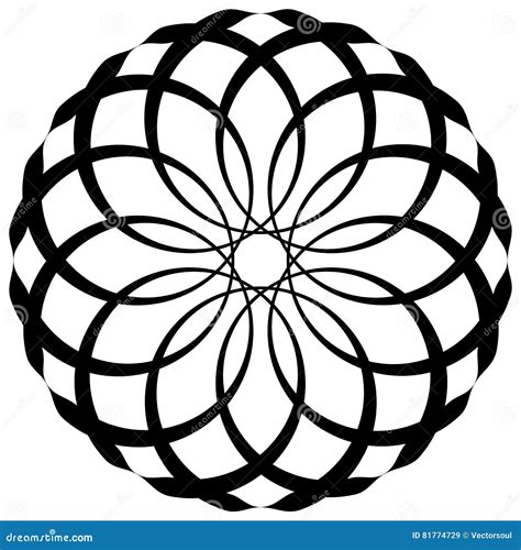 Circular Geometric Decorative Pattern Abstract Round Element Stock