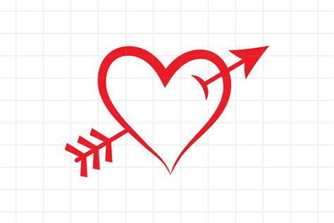 Heart And Arrow SVG Love Arrow Cut File Cupid Heart Cut Files Design Bundles