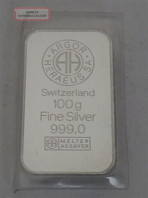 Argor Heraeus Silver Bar 100gr 999 Silberbarren