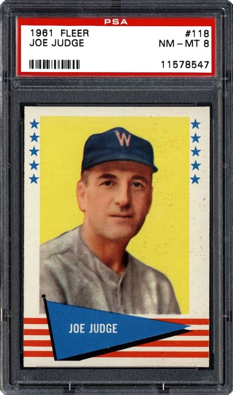 auction prices realized baseball cards 1961 fleer joe judge