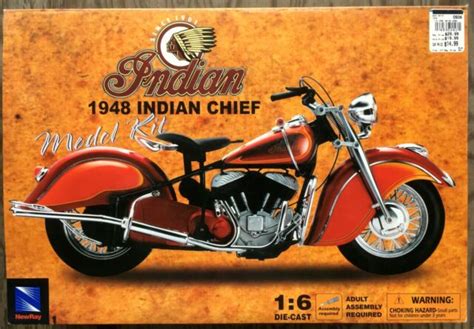 Newray Diecast Models 1938 Indian Four Motorcycle 16 Scale Die Cast