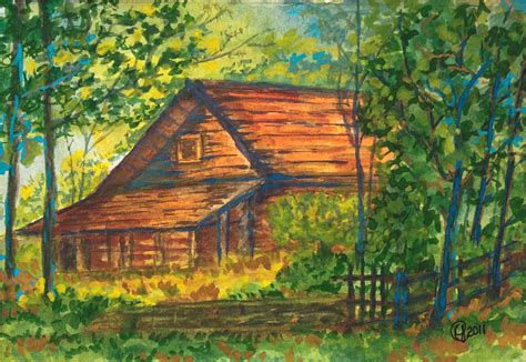 Cabin In The Woods Painting By Catherine Jeffrey