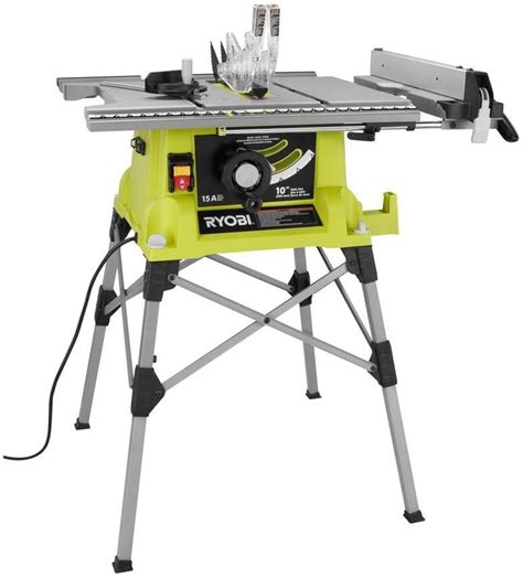 Ryobi Rts21g 10 In Portable Table Saw With Quick Stand Green Amazon