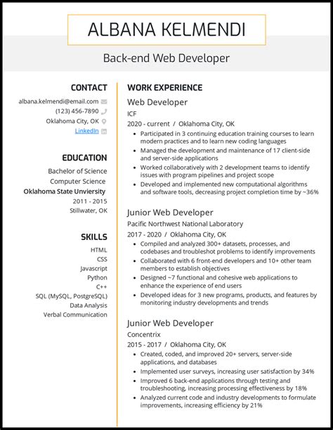 9 Web Developer Resume Examples Built For 2024