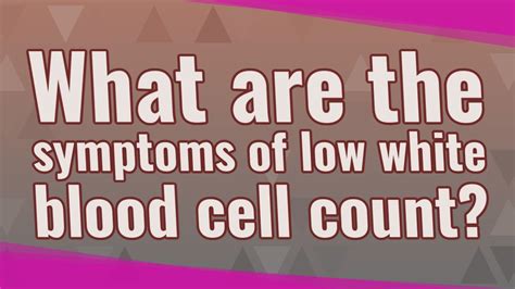 What Are The Symptoms Of Low White Blood Cell Count Youtube