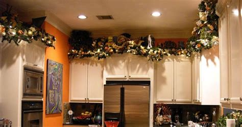 Kitchen Cabinets Garlands Are Added In The Space Above Cabinets