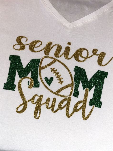 Senior Football Mom Squad Glitter Shirt Etsy Senior Football