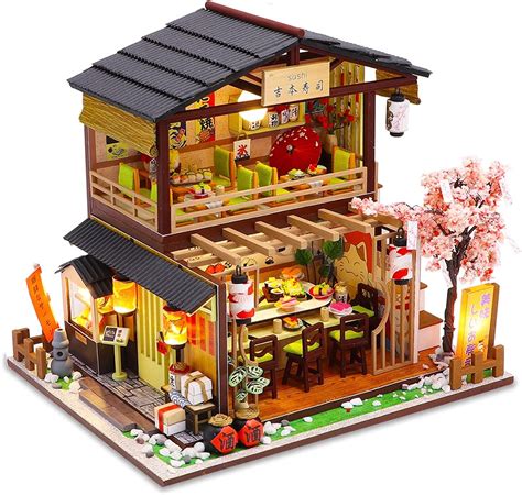 Gudoqi Diy Miniature Dollhouse Kit Tiny House Kit With Furniture Miniature House