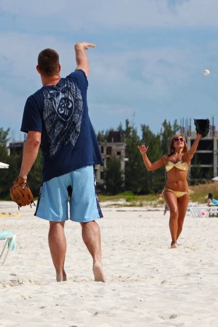 Brad Penny Karina Smirnoff Frolicking On The Beach Mop Up Duty