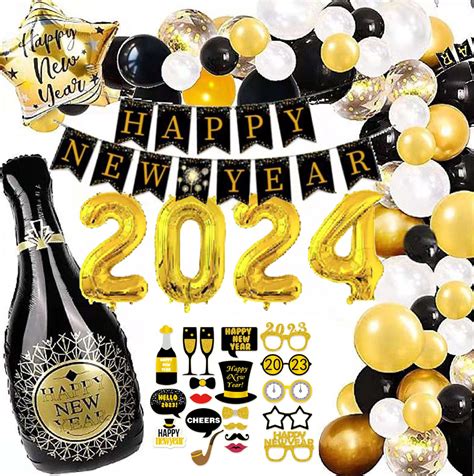 Buy 2024 Balloons New Year Balloons Kit Decorations 2024 Happy New Year
