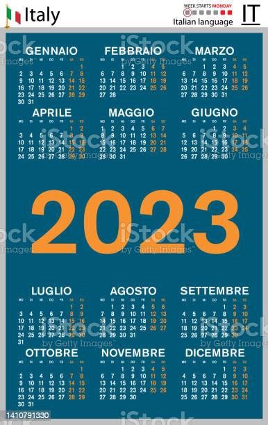 Vetores De Calendário De Bolso Vertical Italiano Para 2023 Semana