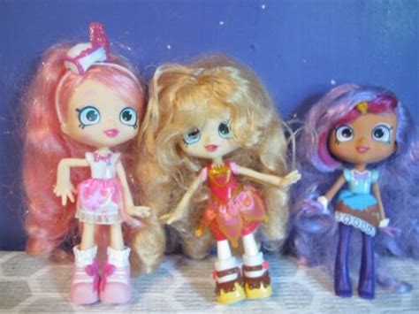 Lot Of 3 Shopkins Shoppies Dollstiara Sparkles Kristea And Pinkie