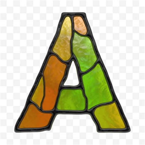 Premium Psd 3d Render Of Stained Glass Alphabet Multicolor Mosaic