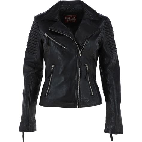 aviatrix leather biker jacket black aysha ladies from leather company uk