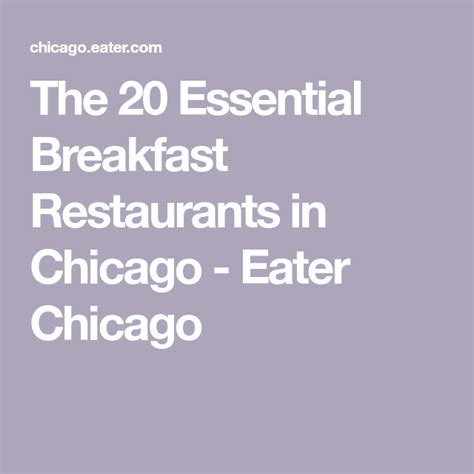 The 20 Essential Breakfast Spots In Chicago Breakfast Restaurants