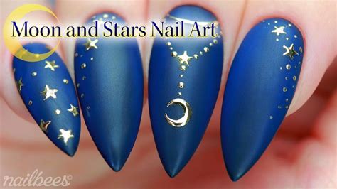 Moon And Stars Nail Art Star Nail Art Star Nails Nail Art Diy Easy