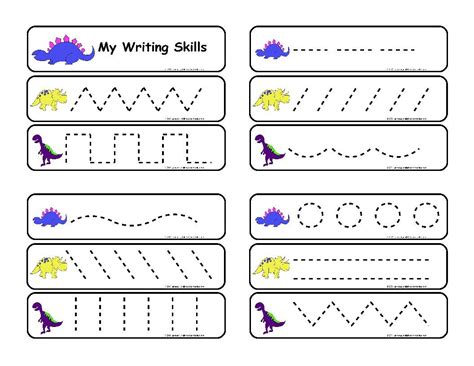 Dinosaur Pre-Writing Skills | Pre writing activities, Preschool writing, Pre writing