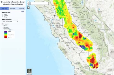 Interactive Map Of Groundwater Levels And Subsidence In California