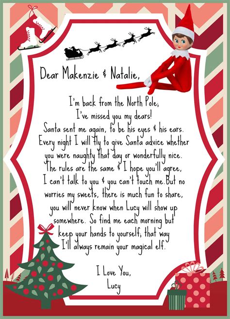 Elf On The Shelf Letters Printable