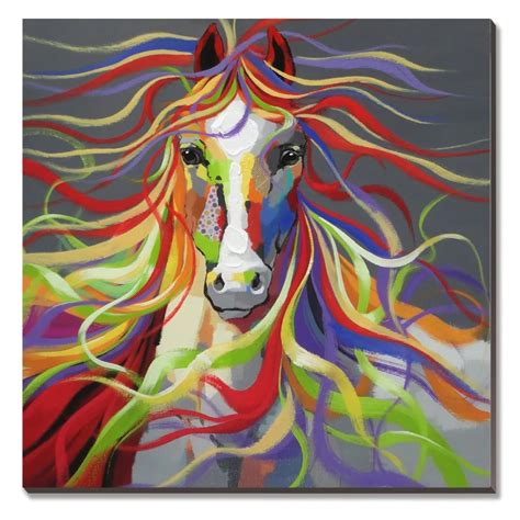 Top Selling Colorful Horse Oil Paintings 100 Hand Made Wall Art