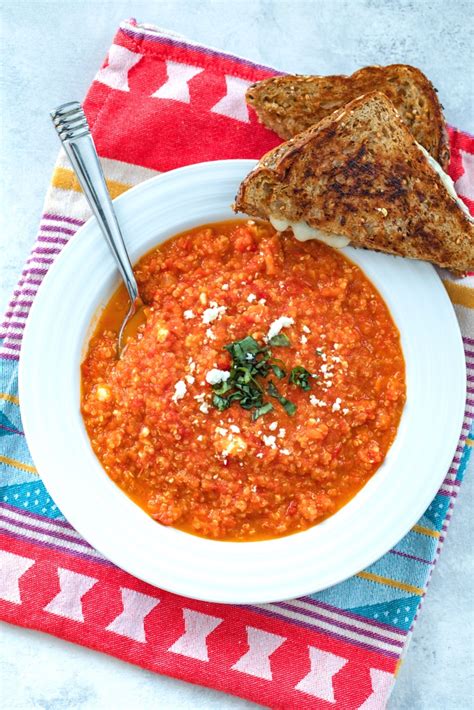 Spicy Roasted Tomato Soup With Quinoa And Feta We Are Not Martha