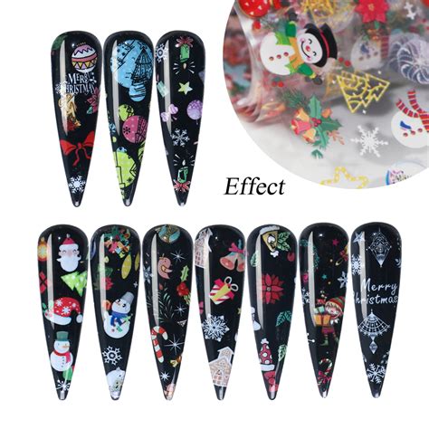 10 Styles Christmas Nail Foils