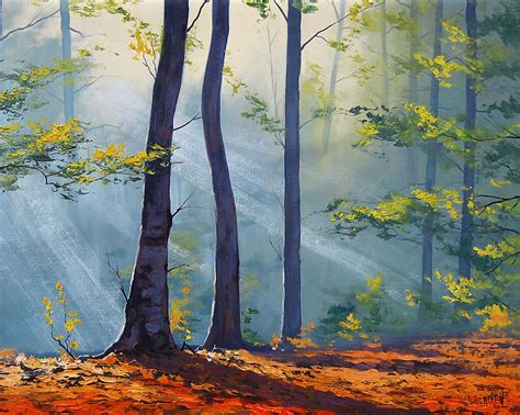 Forest Sunrays Painting By Graham Gercken Pixels