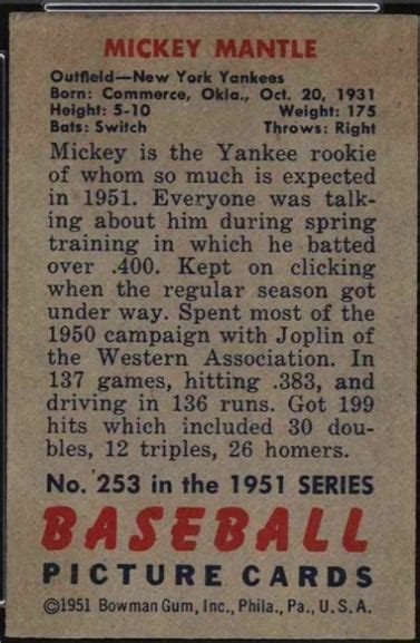 Mickey Mantle Rookie Card Value