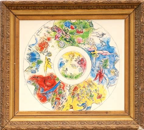In 1964 he repainted the ceiling of the paris opera using 2,400 square feet (220 m2) of canvas. MARC CHAGALL 'Paris opera house ceiling', lithograph in ...