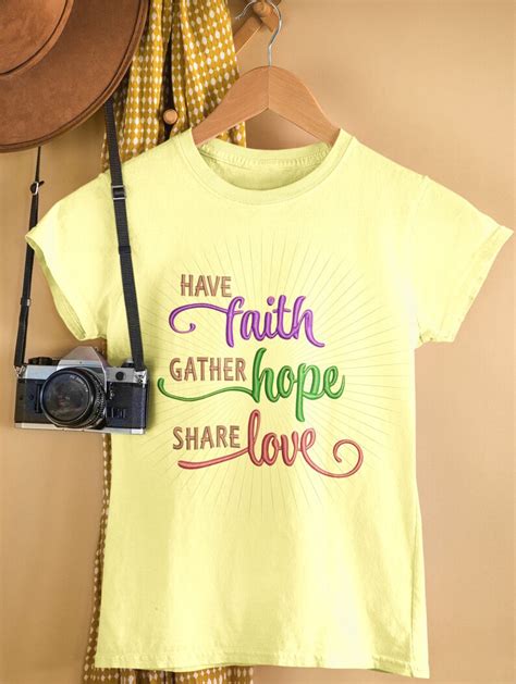 Have Faith Hope Love Machine Embroidery Pattern For 4x4 5x7 Etsy