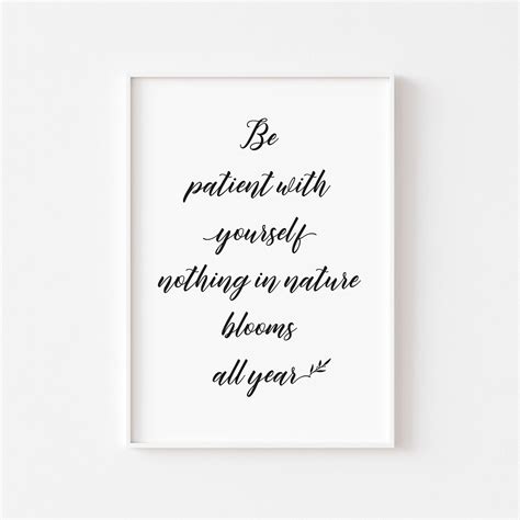 Be Patient With Yourself Print Quote Prints Wall Prints Etsy
