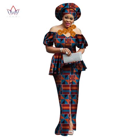 Bintarealwax New Style African Skirt Set For Women Plus Size Summer African Clothes Bazin Riche