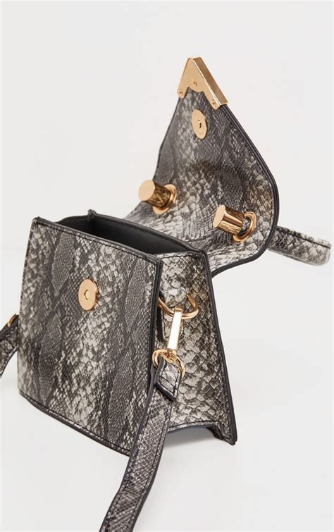 Grey Snake Envelope Mini Bag Accessories Prettylittlething Aus
