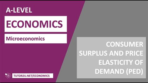 Consumer Surplus And Price Elasticity Of Demand Youtube