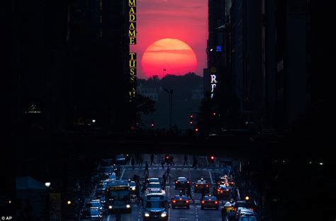 New Yorkers Behold Breathtaking Sunset As The Sun Falls Perfectly The