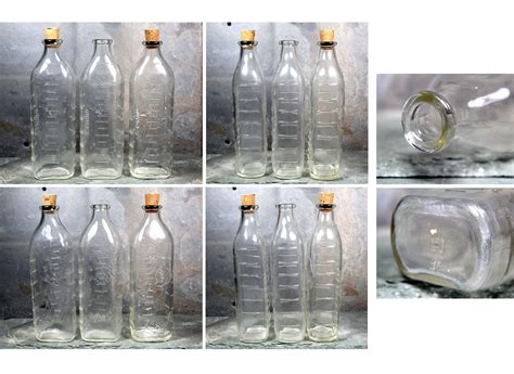 Vintage Hazel Atlas Baby Bottles Clear Glass W Embossed Etsy