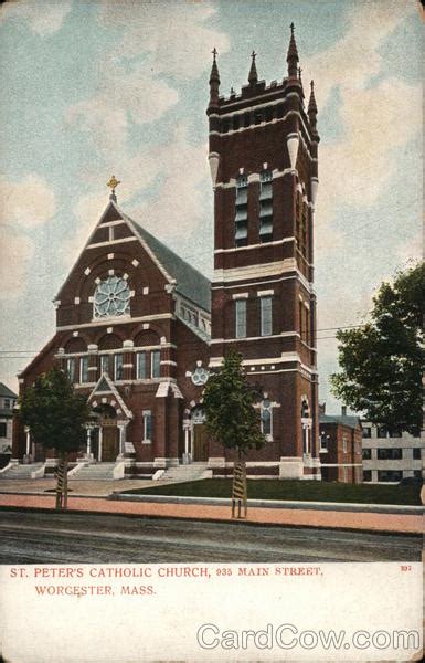 St Peters Catholic Church Worcester Ma Postcard